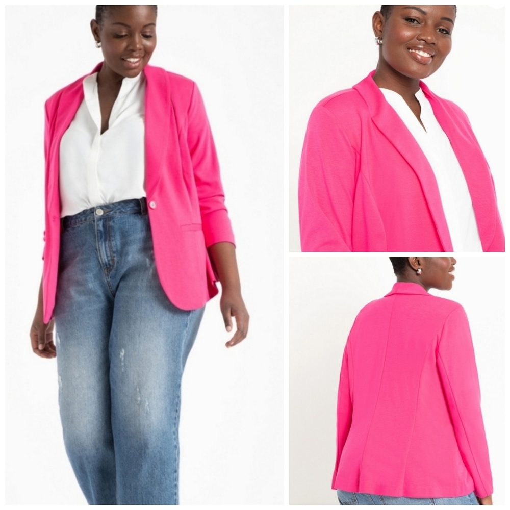 ELOQUI Pink Ali blazer Magenta Plus Size 20 NWT - Picture 3 of 8